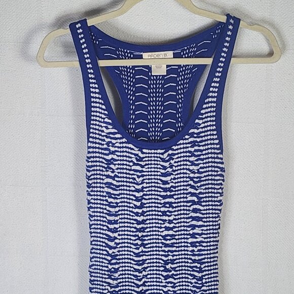 Arden B Blue Sleeveless Racer Back Sweater Rayon Span Form Fitting Dress Size S - Picture 2 of 16